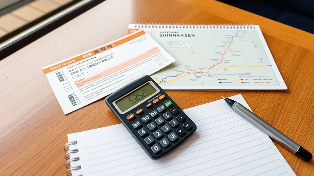 Billet de shinkansen, calculatrice et carte ferroviaire pour estimer la rentabilité du JR Pass