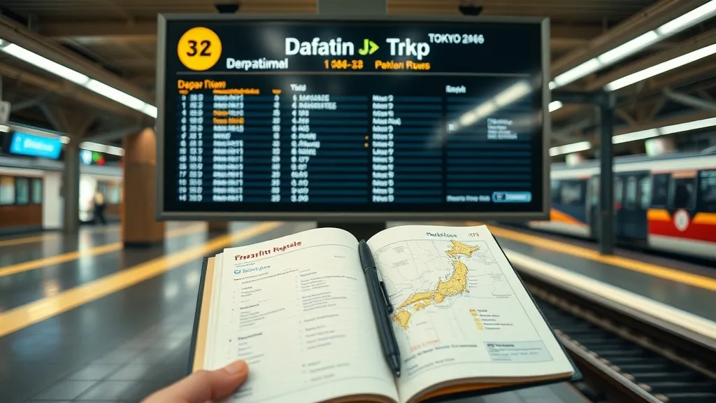 Carnet de voyage ouvert sur une carte du Japon, prêt pour un premier itinéraire de dix jours